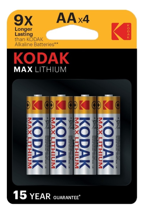 Kodak Kodak Max lithium AA battery (4 pack) ryhmässä KODINELEKTRONIIKKA / Paristot & Laturit / Akut / AA @ TP E-commerce Nordic AB (A17159)