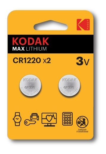 Kodak Kodak Max lithium CR1220 battery (2 pack) ryhmässä KODINELEKTRONIIKKA / Paristot & Laturit / Akut / Nappiparistot @ TP E-commerce Nordic AB (A17162)