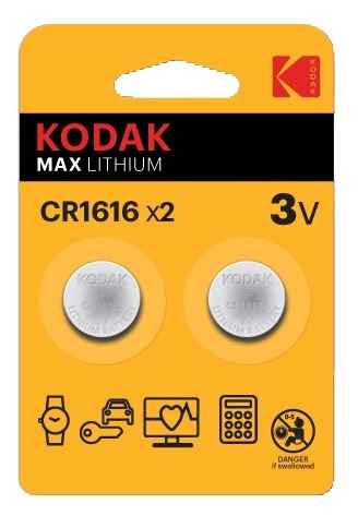 Kodak Kodak Max lithium CR1616 battery (2 pack) ryhmässä KODINELEKTRONIIKKA / Paristot & Laturit / Akut / Nappiparistot @ TP E-commerce Nordic AB (A17163)