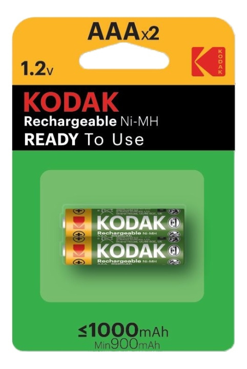 Kodak rechargeable Ni-MH AAA battery 1000mAh (2 pack) ryhmässä KODINELEKTRONIIKKA / Paristot & Laturit / Akut / AAA @ TP E-commerce Nordic AB (A17169)