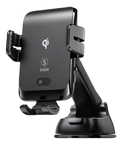 SiGN car holder for smartphones, wireless charging, black ryhmässä AUTO / Matkapuhelinteline / Matkapuhelinteline Älypuhelimille @ TP E-commerce Nordic AB (A17222)
