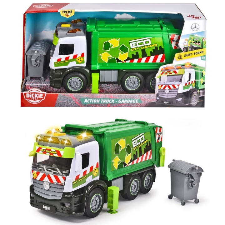Dickie Action Truck - Garbage ryhmässä LELUT, TUOTTEET LAPSILLE JA VAUVOILLE / Leikkikalut, Askartelu &Pelit / Leikkiautot @ TP E-commerce Nordic AB (A17771)