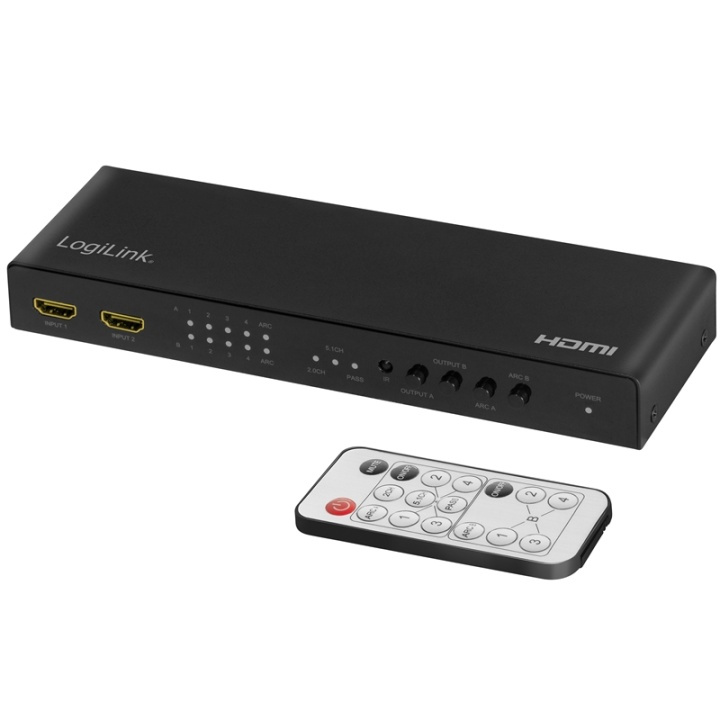 LogiLink HDMI Matrix-switch 4K/60Hz ARC ryhmässä TIETOKOONET & TARVIKKEET / Kaapelit & Sovittimet / Adapterit @ TP E-commerce Nordic AB (A17896)