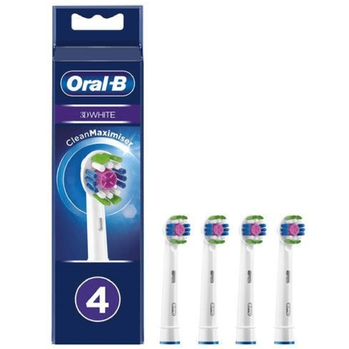 Oral B Borsthuvud 3D White 4st ryhmässä KAUNEUS JA TERVEYS / Suunhoito / Sähköhammasharjat Tarvikkeet @ TP E-commerce Nordic AB (A17941)