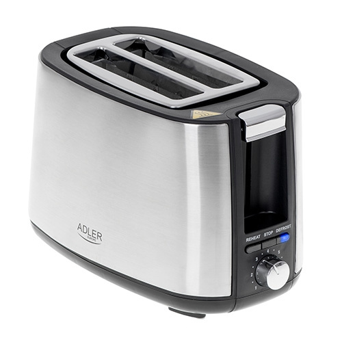 Adler Leivänpaahdin 900W, hopea ryhmässä KOTI, TALOUS JA PUUTARHA / Kodinkoneet / Leivänpaahtimet & Leipägrillit / Leivänpaahtimet @ TP E-commerce Nordic AB (A18172)
