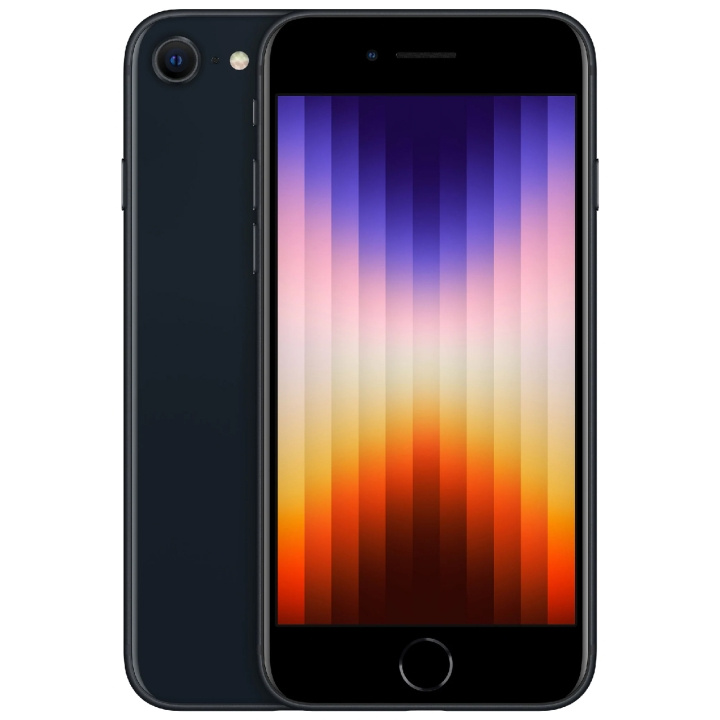 Apple iPhone SE 64GB (2022) Midnigh ryhmässä ÄLYPUHELIMET JA TABLETIT / Kännykät & smartphones @ TP E-commerce Nordic AB (A18264)