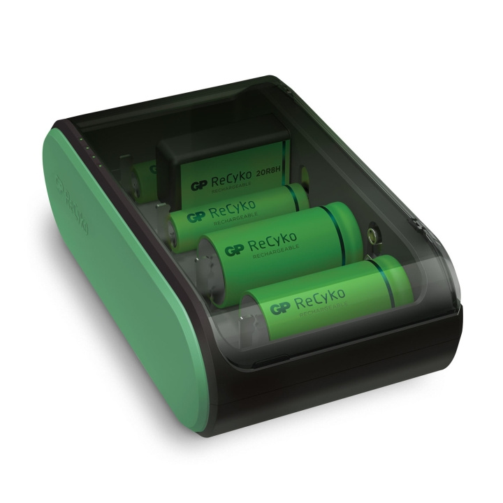GP ReCyko Akkulaturi Uni USB AA/AAA/C/D/9V ryhmässä KODINELEKTRONIIKKA / Paristot & Laturit / Paristolaturi @ TP E-commerce Nordic AB (A18744)