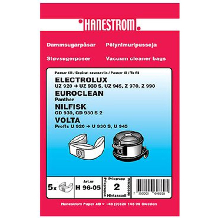 Haneström Dammpåsar Nilfisk 5pack VP930 ryhmässä KOTI, TALOUS JA PUUTARHA / Siivoustuotteet / Imurit & Tarvikkeet / Tarvikkeet / Pölynimurin pussit @ TP E-commerce Nordic AB (A18763)