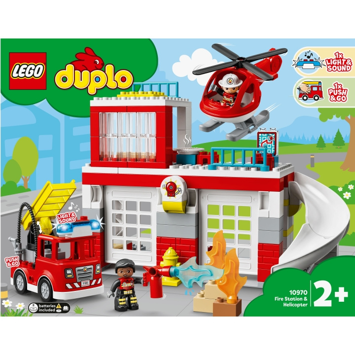 LEGO Duplo - Brandstation & Helikop ryhmässä LELUT, TUOTTEET LAPSILLE JA VAUVOILLE / Leikkikalut, Askartelu &Pelit / Rakennuslelut / Lego @ TP E-commerce Nordic AB (A18947)