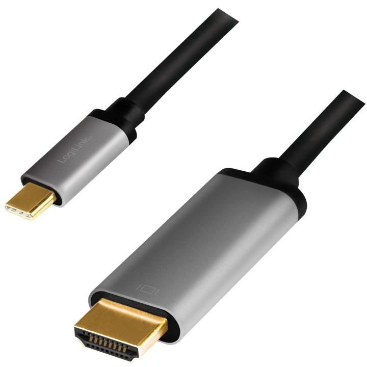 LogiLink USB-C -> HDMI 4K/60Hz Aluminiu ryhmässä KODINELEKTRONIIKKA / Kaapelit & Sovittimet / HDMI / Sovittimet @ TP E-commerce Nordic AB (A19064)