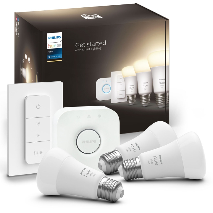 Philips Hue Startkit White 3 x E27 med ryhmässä KOTI, TALOUS JA PUUTARHA / Älykodit / Älykäs valaistus @ TP E-commerce Nordic AB (A19258)