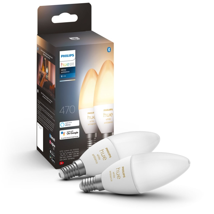 Philips Hue White Ambiance E14 Kron 2- ryhmässä KOTI, TALOUS JA PUUTARHA / Älykodit / Älykäs valaistus @ TP E-commerce Nordic AB (A19265)