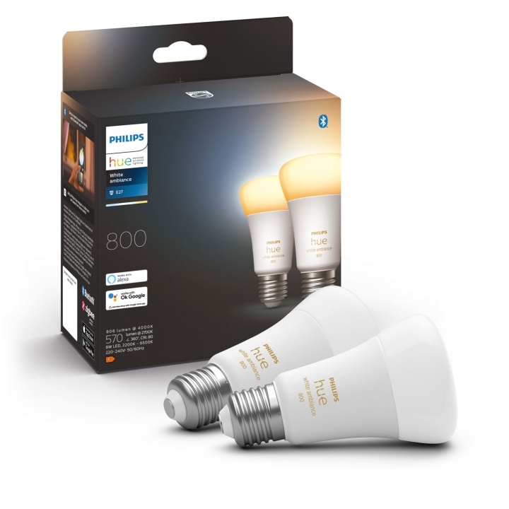 Philips Hue White Ambiance E27 2-pack ryhmässä KOTI, TALOUS JA PUUTARHA / Älykodit / Älykäs valaistus @ TP E-commerce Nordic AB (A19267)