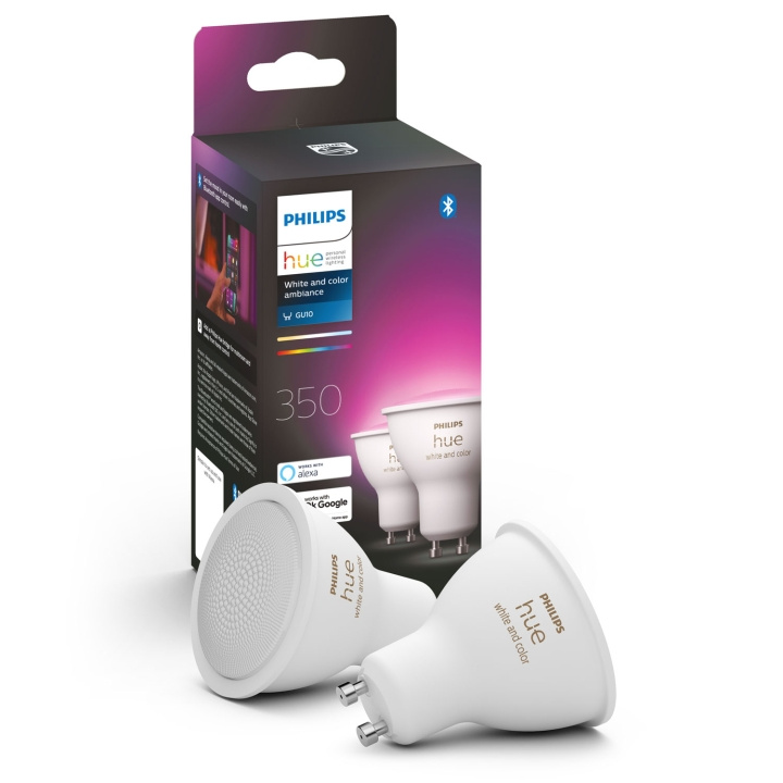 Philips Hue White and Color GU10 2-pac ryhmässä KOTI, TALOUS JA PUUTARHA / Älykodit / Älykäs valaistus @ TP E-commerce Nordic AB (A19279)