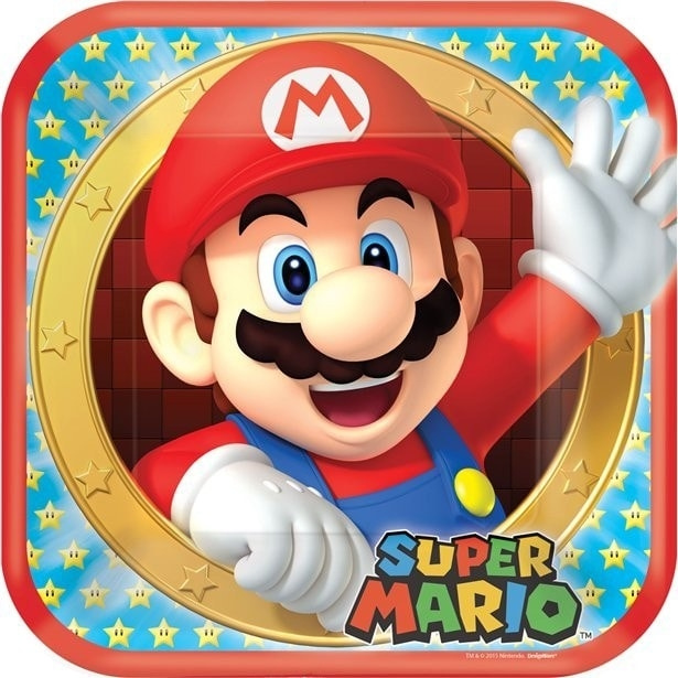 Super Mario Party Tallrikar - 23 cm (8-pack) ryhmässä KODINELEKTRONIIKKA / Pelikonsolit & Tarvikkeet / Muut pelit @ TP E-commerce Nordic AB (A19854)