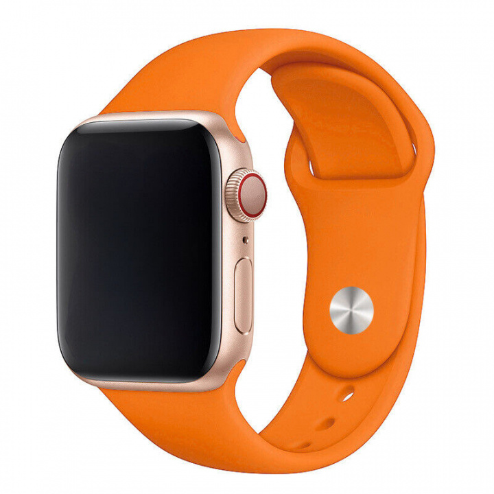 Silikonarmband till Apple Watch 38/40mm, Orange ryhmässä ÄLYPUHELIMET JA TABLETIT / Urheilu, koti ja vapaa-aika / Apple Watch & tarvikkeet / Tarvikkeet @ TP E-commerce Nordic AB (A20230)