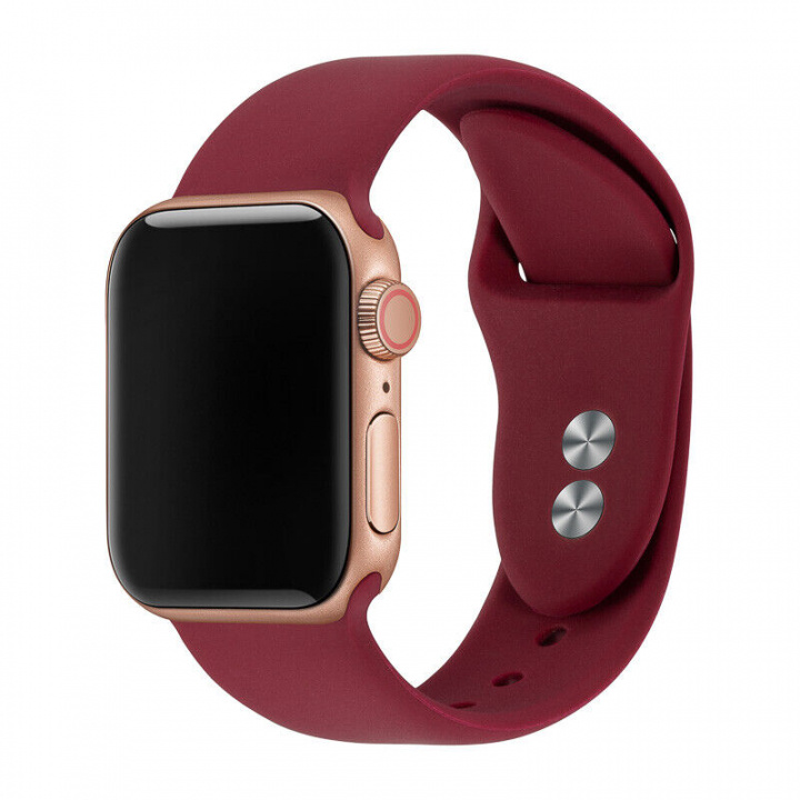 Silikonarmband till Apple Watch 38/40mm, Mörkröd ryhmässä ÄLYPUHELIMET JA TABLETIT / Urheilu, koti ja vapaa-aika / Apple Watch & tarvikkeet / Tarvikkeet @ TP E-commerce Nordic AB (A20232)
