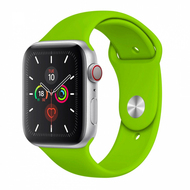 Silikonarmband till Apple Watch 42/44mm, Grön ryhmässä ÄLYPUHELIMET JA TABLETIT / Urheilu, koti ja vapaa-aika / Apple Watch & tarvikkeet / Tarvikkeet @ TP E-commerce Nordic AB (A20238)