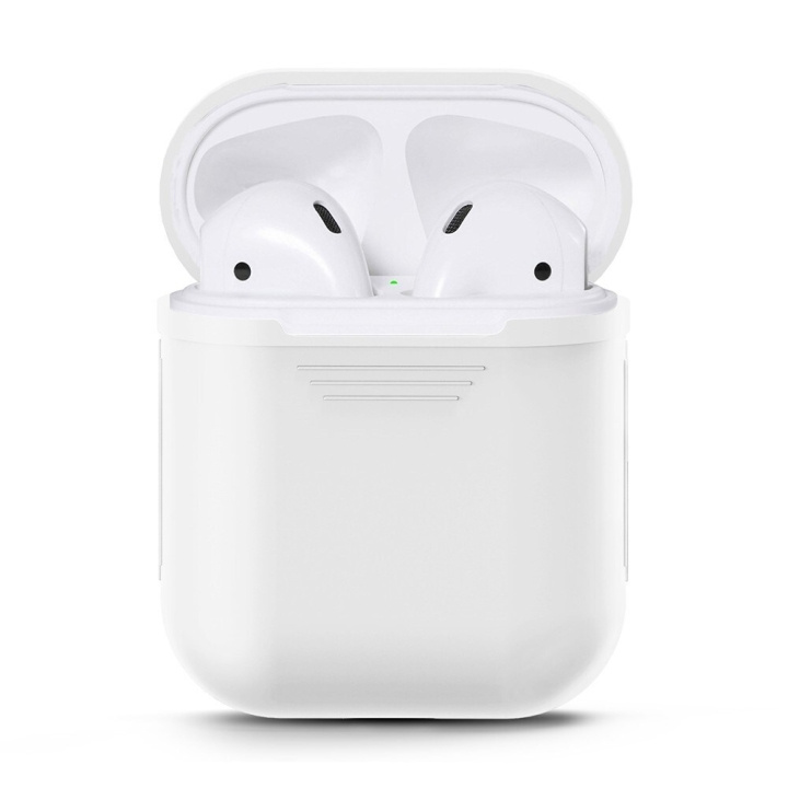 Skyddsfodral i silikon till Apple Airpods ryhmässä KODINELEKTRONIIKKA / Ääni & Kuva / Kuulokkeet & Tarvikkeet / Tarvikkeet @ TP E-commerce Nordic AB (A20337)