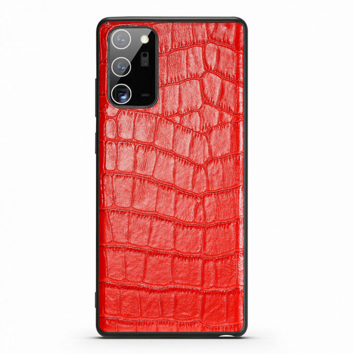 Skal i läder till Samsung Note 20 Ultra, Röd ryhmässä ÄLYPUHELIMET JA TABLETIT / Puhelimen suojakotelo / Samsung @ TP E-commerce Nordic AB (A20476)