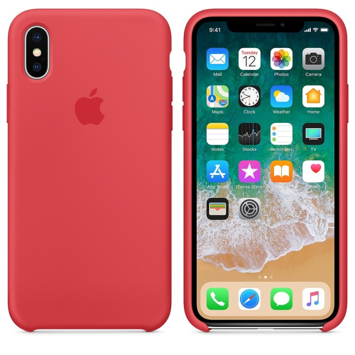 Apple iPhone XS Max Original silikonskal i Röd färg ryhmässä ÄLYPUHELIMET JA TABLETIT / Puhelimen suojakotelo / Apple / iPhone XS Max / Kuoret @ TP E-commerce Nordic AB (A20519)