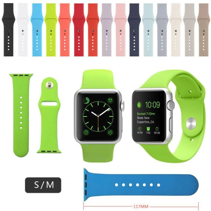 Silikonarmband till Apple Watch 38/40mm, Skogsgrön ryhmässä ÄLYPUHELIMET JA TABLETIT / Urheilu, koti ja vapaa-aika / Apple Watch & tarvikkeet / Tarvikkeet @ TP E-commerce Nordic AB (A20532)
