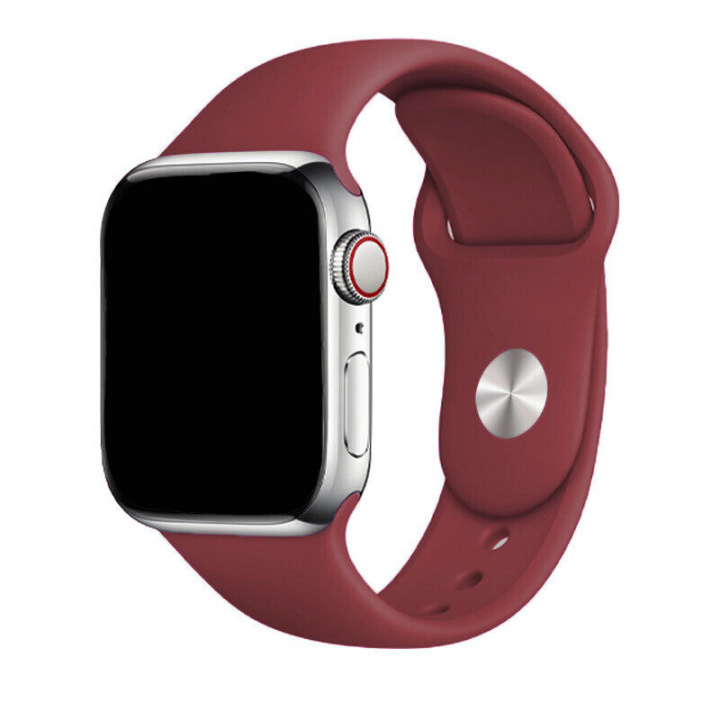 Silikonarmband till Apple Watch 38/40mm, Rödbrun ryhmässä ÄLYPUHELIMET JA TABLETIT / Urheilu, koti ja vapaa-aika / Apple Watch & tarvikkeet / Tarvikkeet @ TP E-commerce Nordic AB (A20534)