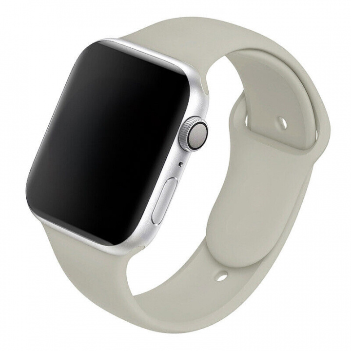 Silikonarmband till Apple Watch 38/40mm, Beige ryhmässä ÄLYPUHELIMET JA TABLETIT / Urheilu, koti ja vapaa-aika / Apple Watch & tarvikkeet / Tarvikkeet @ TP E-commerce Nordic AB (A20535)