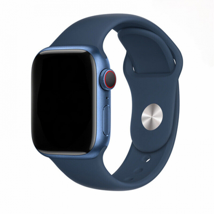 Silikonarmband till Apple Watch 38/40mm, Marinblå ryhmässä ÄLYPUHELIMET JA TABLETIT / Urheilu, koti ja vapaa-aika / Apple Watch & tarvikkeet / Tarvikkeet @ TP E-commerce Nordic AB (A20538)
