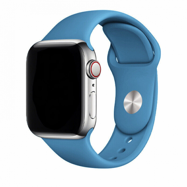 Silikonarmband till Apple Watch 38/40mm, Blå ryhmässä ÄLYPUHELIMET JA TABLETIT / Urheilu, koti ja vapaa-aika / Apple Watch & tarvikkeet / Tarvikkeet @ TP E-commerce Nordic AB (A20541)