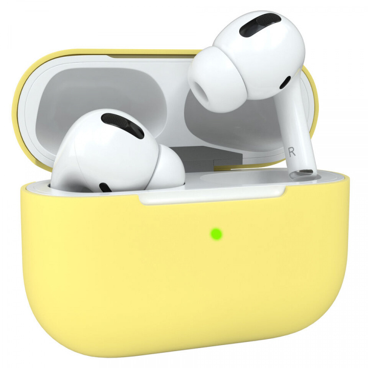 Skyddsfodral i silikon till Apple Airpods Pro, Gul ryhmässä KODINELEKTRONIIKKA / Ääni & Kuva / Kuulokkeet & Tarvikkeet / Tarvikkeet @ TP E-commerce Nordic AB (A20667)