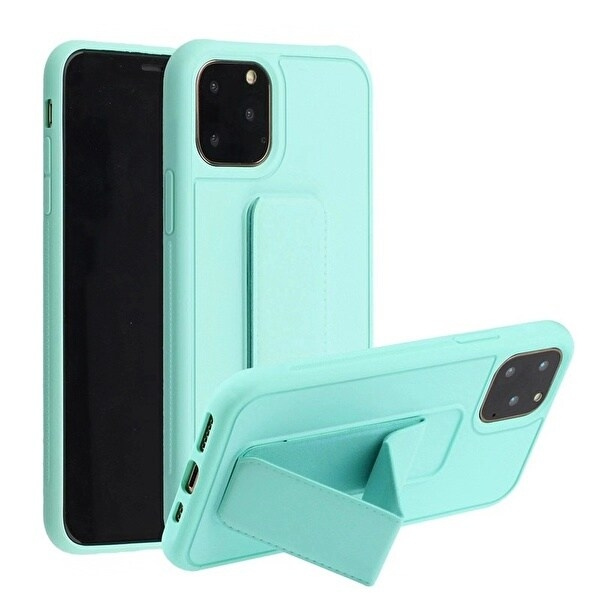 Silikonikotelo jalustalla iPhone 11 Pro Maxille, turkoosi ryhmässä ÄLYPUHELIMET JA TABLETIT / Puhelimen suojakotelo / Apple / iPhone 11 Pro Max @ TP E-commerce Nordic AB (A20701)