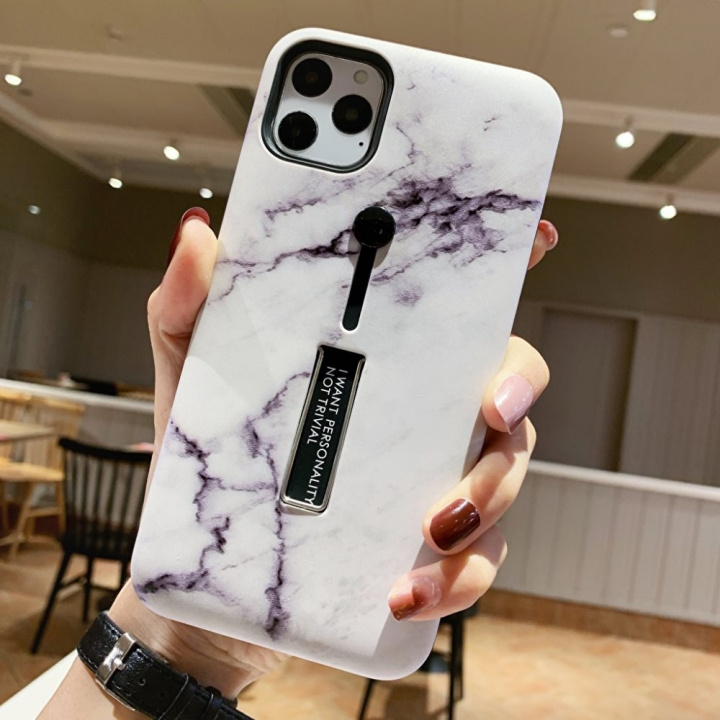 Muotikotelo sormipidikkeellä - iPhone 12 Pro Max, valkoinen marmori ryhmässä ÄLYPUHELIMET JA TABLETIT / Puhelimen suojakotelo / Apple / iPhone 12 Pro @ TP E-commerce Nordic AB (A20852)