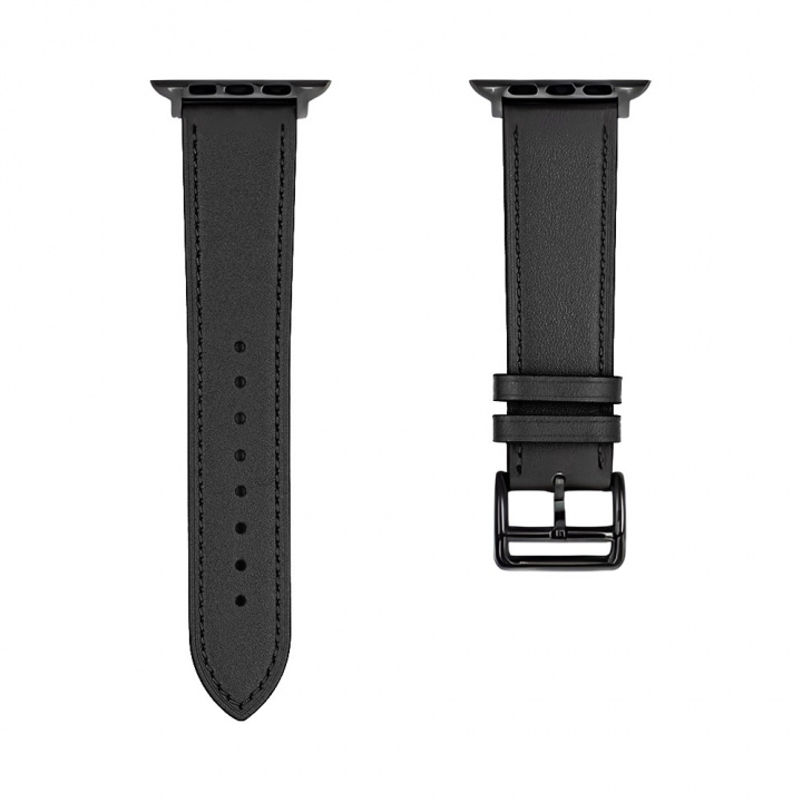 Armband i PU-läder till Apple Watch 42/44mm, Svart ryhmässä ÄLYPUHELIMET JA TABLETIT / Urheilu, koti ja vapaa-aika / Apple Watch & tarvikkeet / Tarvikkeet @ TP E-commerce Nordic AB (A20881)