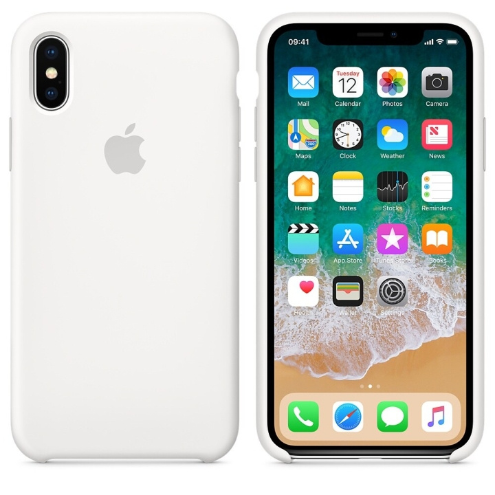 Apple iPhone XS Max Original silikonskal i Vit färg ryhmässä ÄLYPUHELIMET JA TABLETIT / Puhelimen suojakotelo / Apple / iPhone XS Max / Kuoret @ TP E-commerce Nordic AB (A21148)