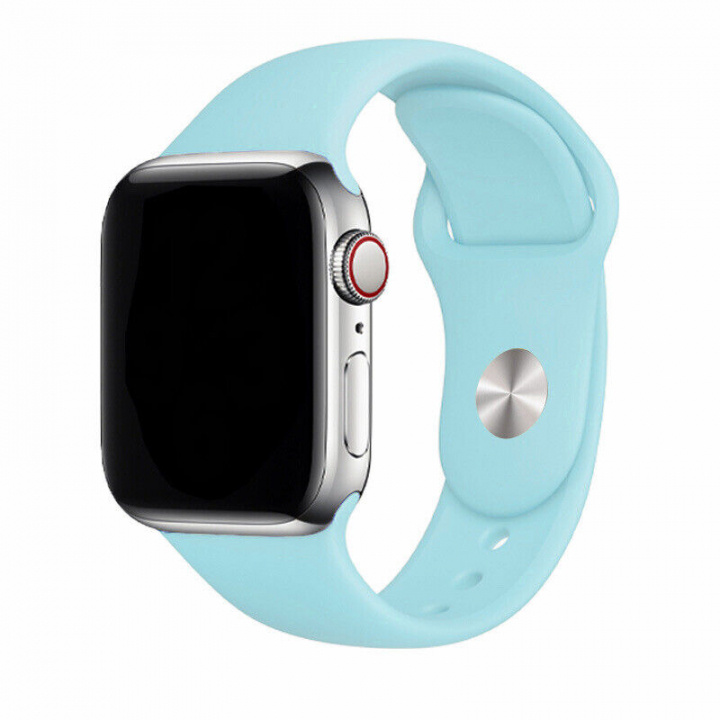 Silikonarmband till Apple Watch 42/44mm, Turkos ryhmässä ÄLYPUHELIMET JA TABLETIT / Urheilu, koti ja vapaa-aika / Apple Watch & tarvikkeet / Tarvikkeet @ TP E-commerce Nordic AB (A21293)