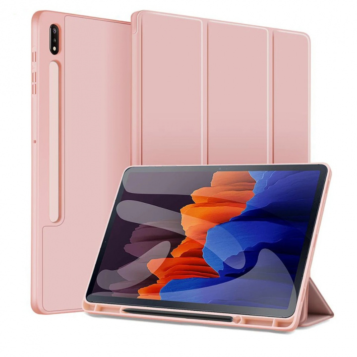 Kotelo Samsung Galaxy Tab S7 Plus, vaaleanpunainen ryhmässä ÄLYPUHELIMET JA TABLETIT / Tabletin suojakotelo / Samsung tablets @ TP E-commerce Nordic AB (A22062)