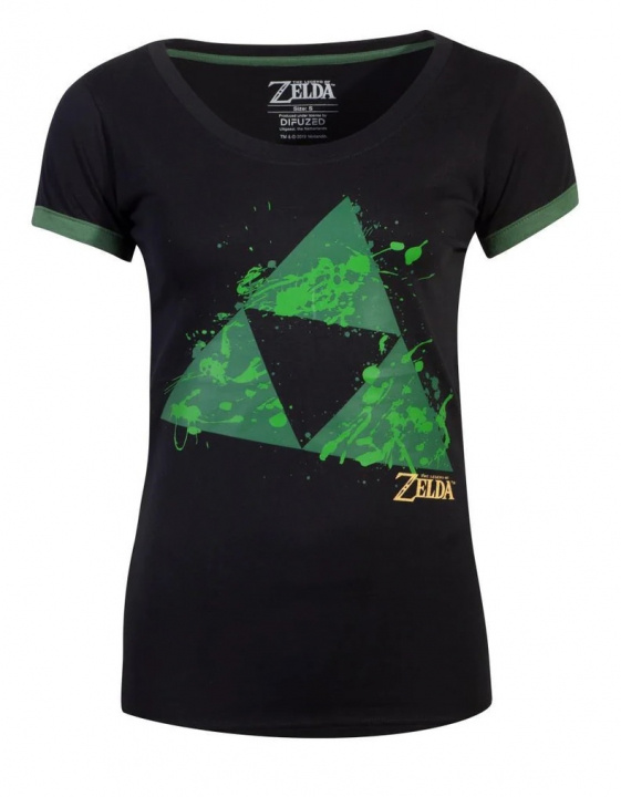 Zelda - Triforce Splatter Naisten T-paita, L ryhmässä URHEILU, VAPAA-AIKA JA HARRASTUS / Tarvikkeet / T-paidat @ TP E-commerce Nordic AB (A22164)