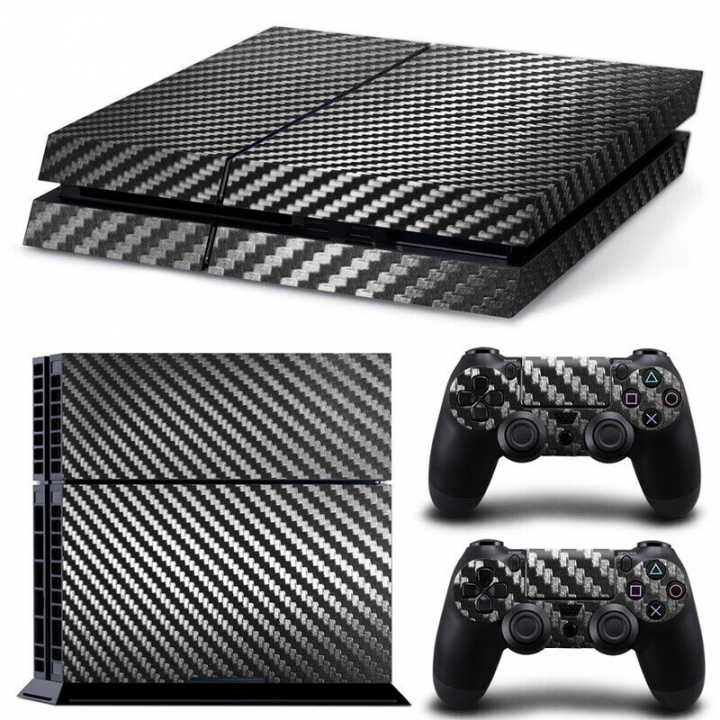 Hiilikuitua muistuttava PS4 Skin, musta ryhmässä KODINELEKTRONIIKKA / Pelikonsolit & Tarvikkeet / Sony PlayStation 4 / Tarvikkeet @ TP E-commerce Nordic AB (A22284)
