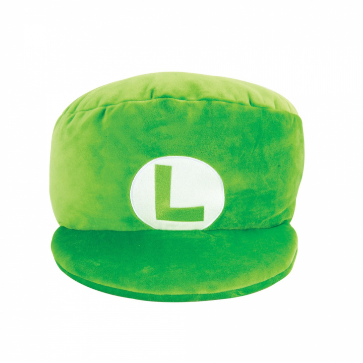 Super Mario Mocchi Mocchi Luigi Mega Hat (Large) ryhmässä LELUT, TUOTTEET LAPSILLE JA VAUVOILLE / Lelut vauvoille (0-3v) / Pehmolelut @ TP E-commerce Nordic AB (A22309)