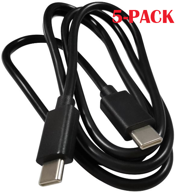 5-PACK Cable USB-C - USB-C, 3A, 1m, Black ryhmässä ÄLYPUHELIMET JA TABLETIT / Laturit & Kaapelit / Kaapelit / Tyyppi C -kaapelit @ TP E-commerce Nordic AB (A22401PKT5)