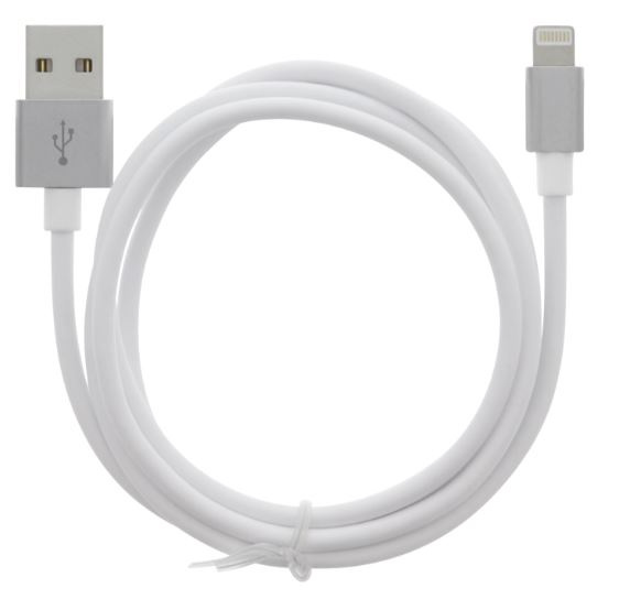 Cable USB-A - Lightning 2.4A, 1m, White ryhmässä ÄLYPUHELIMET JA TABLETIT / Laturit & Kaapelit / Kaapelit / Lightning kaapelit @ TP E-commerce Nordic AB (A22404)
