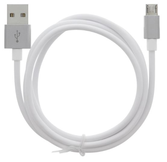 Kaapeli USB-A - MicroUSB 2.4A, 1m, valkoinen ryhmässä ÄLYPUHELIMET JA TABLETIT / Laturit & Kaapelit / Kaapelit / MicroUSB-kaapelit @ TP E-commerce Nordic AB (A22406)