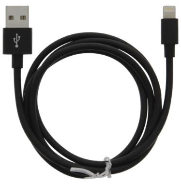 Kaapeli USB-A - Lightning 2.4A, 1m, musta ryhmässä ÄLYPUHELIMET JA TABLETIT / Laturit & Kaapelit / Kaapelit / Lightning kaapelit @ TP E-commerce Nordic AB (A22407)