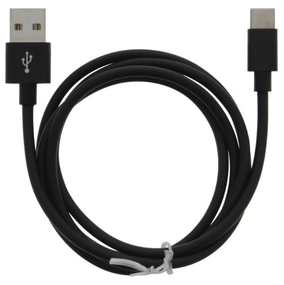 Cable USB-A - USB-C 2.4A, 1m, Black ryhmässä ÄLYPUHELIMET JA TABLETIT / Laturit & Kaapelit / Kaapelit / Tyyppi C -kaapelit @ TP E-commerce Nordic AB (A22408)