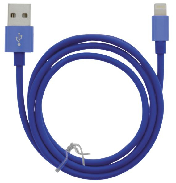 Kaapeli USB-A - Lightning 2.4A, 1m, sininen ryhmässä ÄLYPUHELIMET JA TABLETIT / Laturit & Kaapelit / Kaapelit / Lightning kaapelit @ TP E-commerce Nordic AB (A22413)