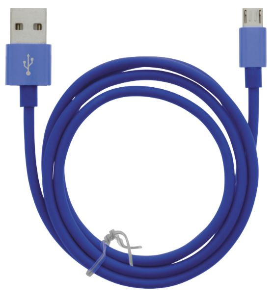 Cable USB-A - MicroUSB 2.4A, 1m, Blue ryhmässä ÄLYPUHELIMET JA TABLETIT / Laturit & Kaapelit / Kaapelit / MicroUSB-kaapelit @ TP E-commerce Nordic AB (A22415)