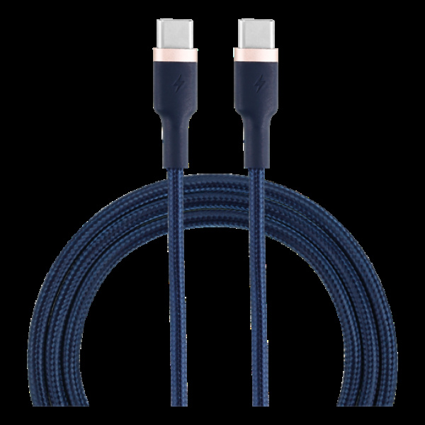 EPZI USB-C-USB-C-kaapeli, 60W, punottu, 1 m - laivastonsininen ryhmässä ÄLYPUHELIMET JA TABLETIT / Laturit & Kaapelit / Kaapelit / Tyyppi C -kaapelit @ TP E-commerce Nordic AB (A22562)