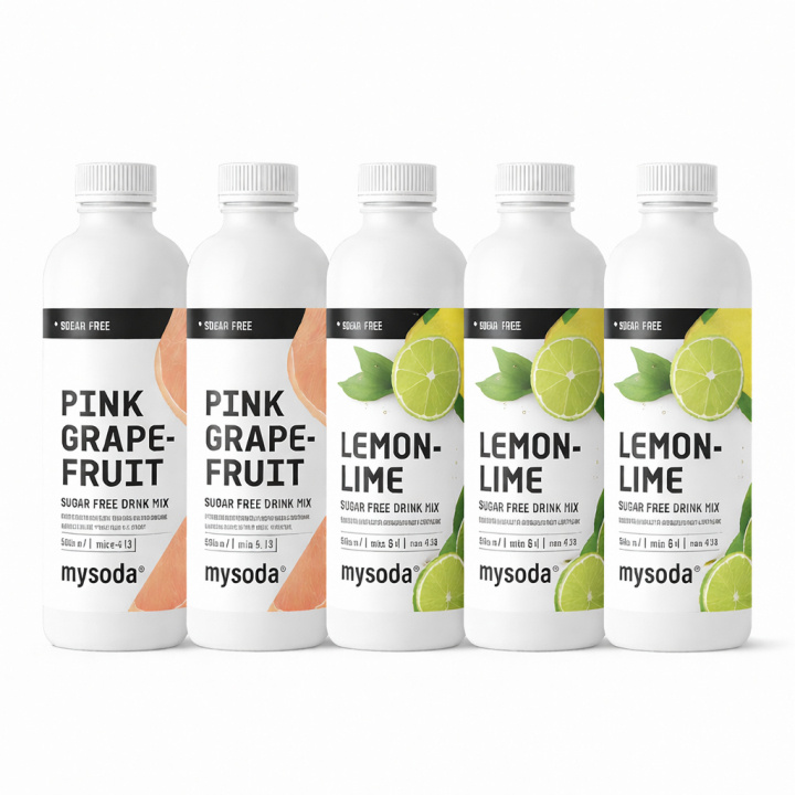 5 pcs Mysoda Grape, Raspberry, Lemon 500 ml - Ger 36L dryck ryhmässä KOTI, TALOUS JA PUUTARHA / Kodinkoneet / Vesi ja mehu / Hiilihapotuslaitteet / Mausteet @ TP E-commerce Nordic AB (A22715PKT5)