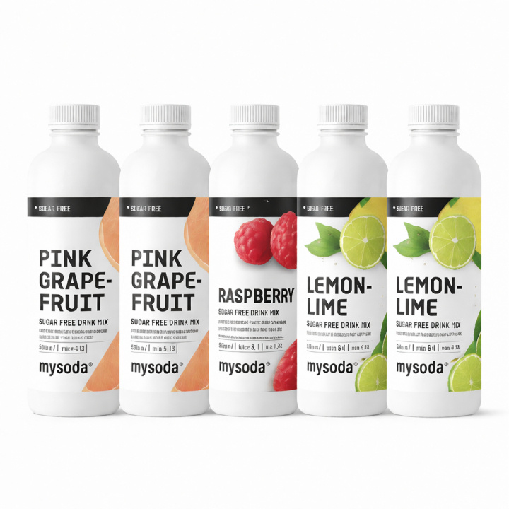 5 pcs Mysoda Grape, Raspberry, Lemon 500 ml - Ger 36L dryck ryhmässä KOTI, TALOUS JA PUUTARHA / Kodinkoneet / Vesi ja mehu / Hiilihapotuslaitteet / Mausteet @ TP E-commerce Nordic AB (A22715PKT6)